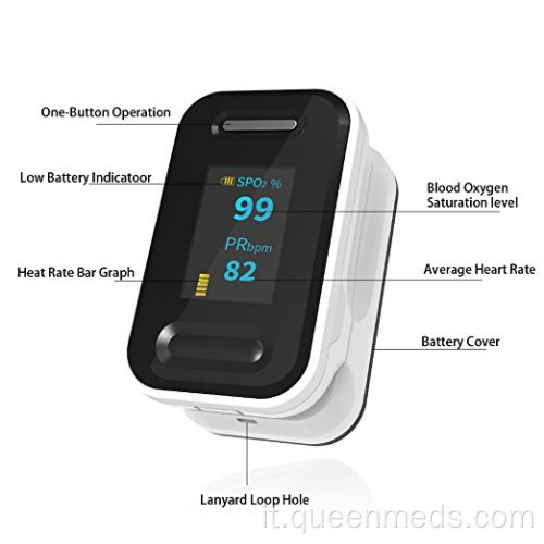Monitor della saturazione dell&#39;ossigeno nel sangue del pulsossimetro a punta di dito